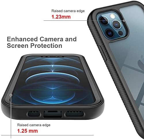 מארז טלפון כיסוי הגנה מלאה תואם ל- iPhone 13 Pro Pro Hard PC+סיליקון רך TPU 3IN1 כיסוי טלפון מגן אטום הלם עם שקיות מגן מובנות למגע אנטי-סקרט.