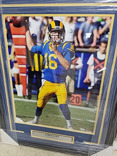 Jared Goff Rams עם חתימה ממוסגרים 16x20 - תמונות NFL עם חתימה