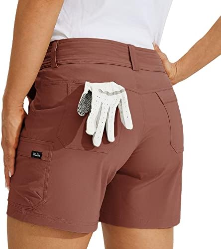 מכנסי גולף של ווילייט לנשים מכנסיים קצרים על מטען מטייל מהיר מכנסי קיץ מזדמנים אתלטי יבש עם כיסים 5