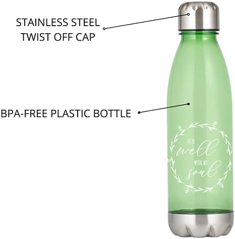 בקבוק מים מלוטש ירוק עם נירוסטה טוויסט ממכסה ותחתית, הוא טוב עם כלי הנשמה שלי וטיול כלי שתייה נטולי BPA, מתנות יוגי 11 אינץ '