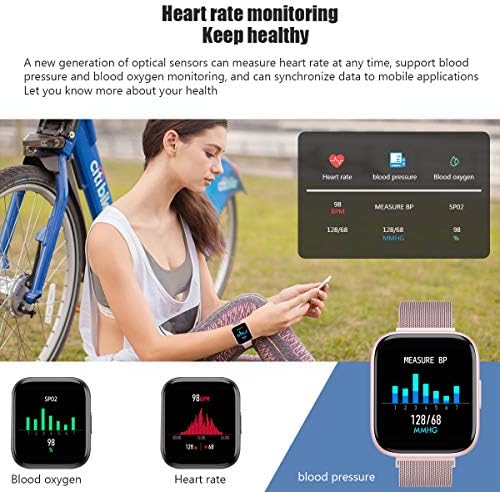 שעונים חכמים חכמים לטלפונים אנדרואיד/טלפון iOS, שעוני גשש כושר לגברים/נשים, לחץ דם שעון דופק צג שעונים חכמים עבור נשים, שעון דיגיטלי ומנגד