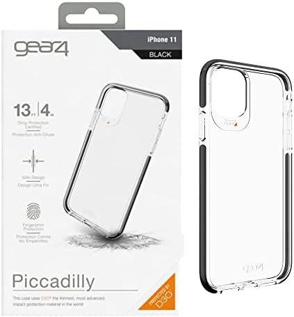 Gear4 Piccadilly תואם למארז iPhone 11, הגנה על השפעה מתקדמת עם משולב D3O ו- Zagg Crystal Parmal Iridescence התואם למקרה iPhone 11, הגנה