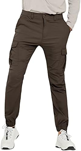 מכנסי מטען לטיולים בגברים של Puli מכנסיים רזים מתאימים רצים רוכבים רכיבה על מכנסיים חיצוניים אטומים למים עם כיסים