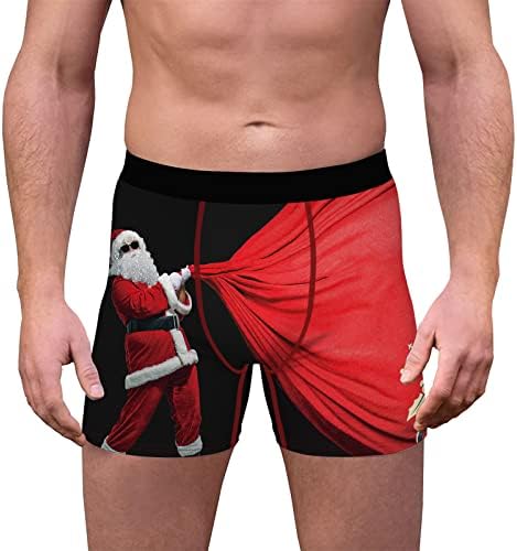 גברים של שטוח דק ארוך לנשימה חג המולד הדפסת תחתוני מכנסיים ספורט אופנתי מזדמן ספורט מתאגרפים תחתוני גברים