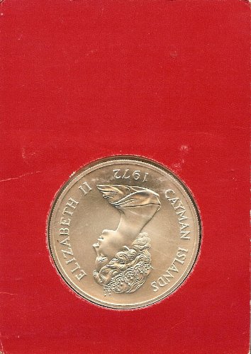1972 איי קיימן כסף 25 אנני QEII 25 דולר