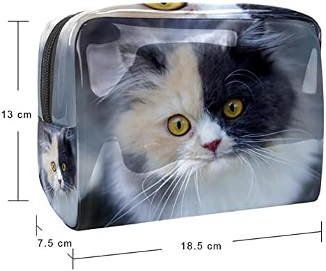תיק קוסמטי חתול חמוד לנשים ארנק אופנה חמוד תיק איפור אטום למים מרווח נתיבות טאלה מתנות בנות מתנות