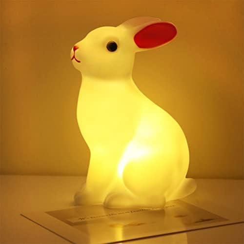 אורות לילה משתנים בצבע מנורת לילה בצורת ארנב לילדים, מנורת לילה לד חיה חמודה, מנורת לילה ליד מיטת סיליקון מנורת משתלה מתנת עיצוב מצחיקה