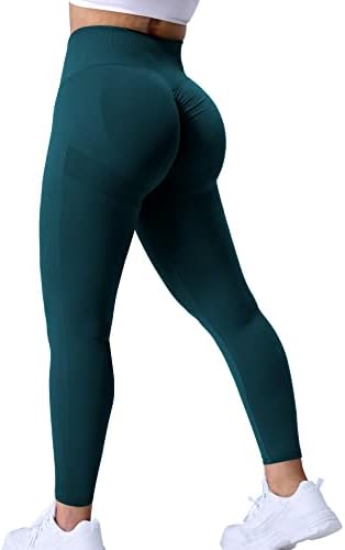 מכנסיים יוגה אימון יורו סקראנץ ' הרם באט חותלות לנשים גרביונים דחיסת חותלות ללא תפרים מותניים גבוהים שלל