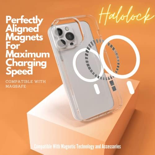 מארז מגנטי אולטרה-רזה של Ele-Ctro-Tech עם Halolock עבור iPhone 14 Pro Max. הגנה בדרגה צבאית, עמידה בשריטות, עמידה בצהבה. ברור כשמש