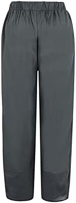 Gufesf Capris Capris Foot Fit, מכנסי פשתן כותנה קצוצים של נשים מכנסיים קפריס מכנסיים הרם עם כיסים עם כיסים