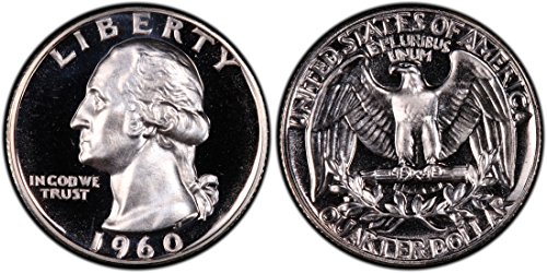 1960 וושינגטון הוכחת הכסף רבע 1/4 הוכחה ארהב מנטה