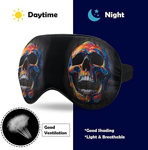 גולגולת צבעונית גולגולת מסכות עיניים רכות עם רצועה מתכווננת קלה משקל נוח מכסה עיניים לשינה