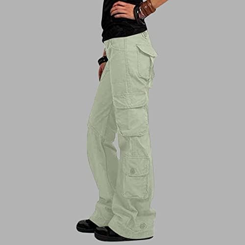 מכנסי מטען זלובה נשים מותניים גבוהות, מכנסי מטען רחבים עם כיסים מכנסי רגל רחבים מכנסיים ארוכים מכנסיים מכנסיים