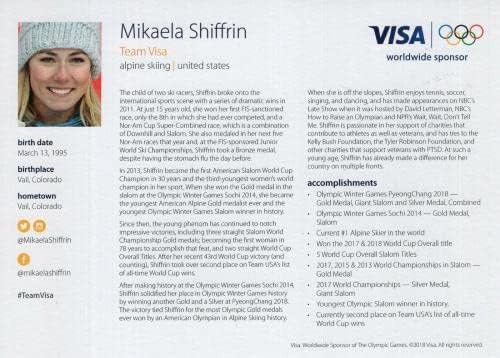 Mikaela Shiffrin Hand חתום 5x7 צילום צבעוני יפה סקירי אולימפי JSA - תמונות אולימפיות עם חתימה