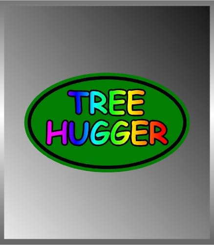 עץ Hugger הגנה על הסביבה עיצוב קשת קשת ויניל מדבקה פגוש מדבקות יורו 3 x 5