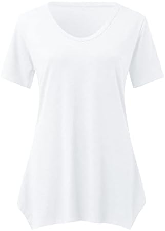 חולצת טריקו שרוול קצר נשים קיץ סתיו 2023 כותנה V צוואר טרקלין רופף בכושר רגוע בכושר חולצה עליונה רגילה לבנות LF