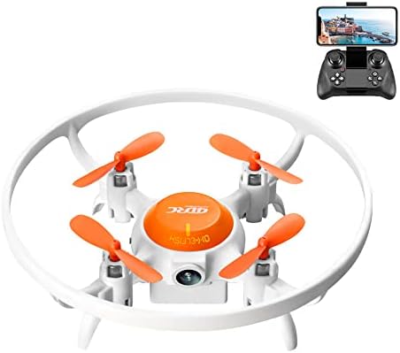 Qiyhbvr מיני מזלט עם מצלמה 720p לילדים, 2.4 גרם FPV RC Quadcopter Drone למתחילים, עם אורות ננו, אחיזת גובה ומצב ללא ראש, טיסת מסלול, התחלת