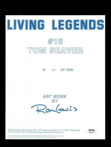 טום סיבר PSA DNA חתום 8x10 RON LEWIS Photo Autographt Mets - תמונות MLB עם חתימה