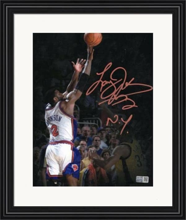 לארי ג'ונסון חתימה 8x10 תמונה 12 Matted & Framed - תמונות NBA עם חתימה
