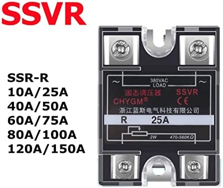 SSR-25VA 60VA 100VA 120VA 150VA SSR SSR מתח יחיד ויסות ממסר כיור חום 80A 100A רגולטור מתח מוצק SSVR