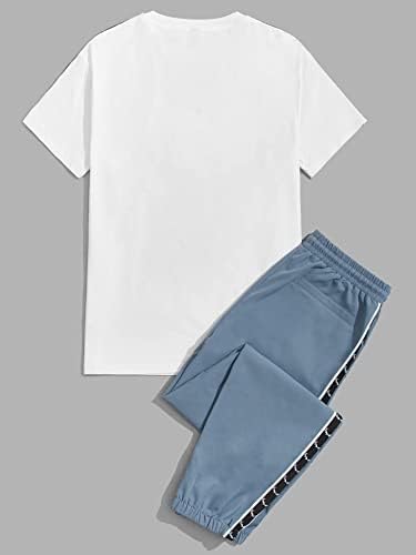 תלבושות של שני חלקים של Fioxa לגברים גברים מוטלים על טיי ומכנסיים מכנסיים