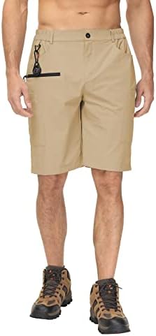 מכנסי טיול של יונדובופ מגברים מכנסיים קצרים מהיר ניילון יבש מהיר נסיעות מכנסיים קצרים גולף פעילים עם 7 כיסים עמידים במים