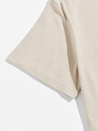 Gorglitter Goen's Rose & Slogan Graphic Neck Thirt חולצה חולצת שרוול קצר