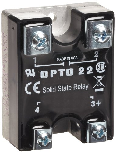 OPTO 22 240D10 DC שליטה ממסר מצב מוצק, 240 VAC, 10 אמפר, 4000 V בידוד אופטי, 1/2 מחזור זמן כיבוי מקסימאלי, 25 - 65 הרץ תדר הפעלה