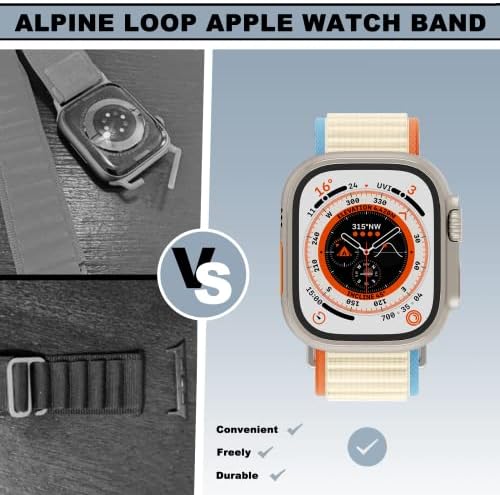 Aokoor 3 חבילות שדרוג שדרוג עיצוב לולאת ניילון נמתחת תואמת עבור Apple Watch 49 ממ 45 ממ 44 ממ 42 ממ 41 ממ 40 ממ 38 ממ מתכווננת תחרה אלסטית