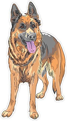 כלב מס '2 רועה גרמני 7x3.8 אינץ' החבר הכי טוב של האדם חיה חיה אמריקה ארצות הברית מוריקה צבע מדבקת מדינת מדינת Die Cut Vinyl - תוצרת ונשלחת