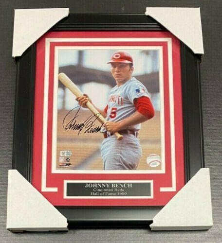 ג'וני בנץ 'סינסינטי אדומים חתימה 8x10 הולוגרמה ממוסגרת MLB - תמונות MLB עם חתימה