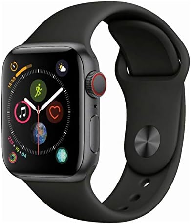 Apple Watch Series 4 - מארז אלומיניום אפור חלל עם להקת ספורט שחור