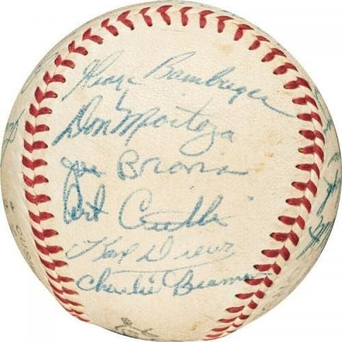 1955 Oakland Oaks Team Minore League חתמה על בייסבול עם DNA של Lefty O'doul PSA - כדורי חתימה