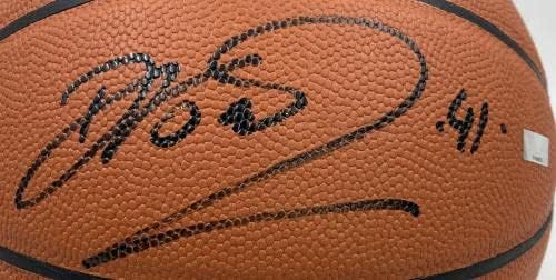דירק נוביצקי דאלאס מאבריקס חתום על Spalding NBA כדורסל פאניני - כדורסל חתימה