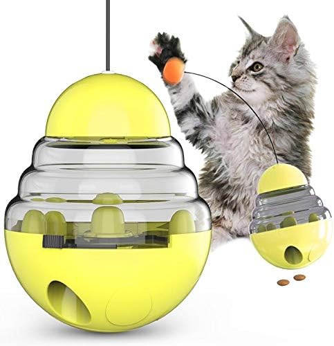 Amyfaner חתול כדור איטי כדור מזין, ציוד אימון לחיות מחמד, צעצועי כדור מזון דליפה, צעצוע כדורי כדורי כדורים כדורים, צעצועים להאכלת חיית