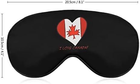 אני אוהב מסכת עיניים של יום קנדה עם רצועה מתכווננת לגברים ונשים לילה שינה מנמנם