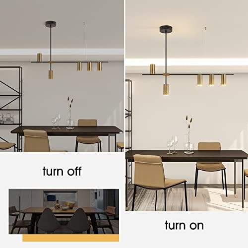 גופי תאורה תליון של סיטו, תאורת נברשת LED מודרנית לעומק עם זרקורים, אור תליון לינארי מתכוונן אור לחדר אוכל באי מטבח.