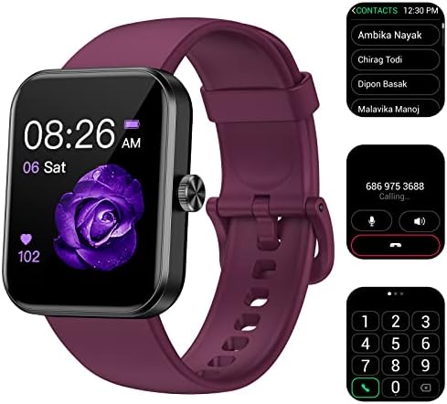 שעון חכם Bluetooth מתקשר למסך מגע 45 ממ לגברים נשים, 100 מצבי ספורט גשש כושר עם צג דופק דופק חמצן דם IP68 אטום למים, תואם לאנדרואיד iOS
