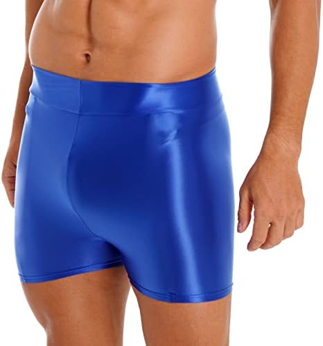 MSEMIS Men Spandex צמוד פיתוח גוף פיתוח גוף קצר אימון מכנסי ספורט מכנסיים שחייה קצרים